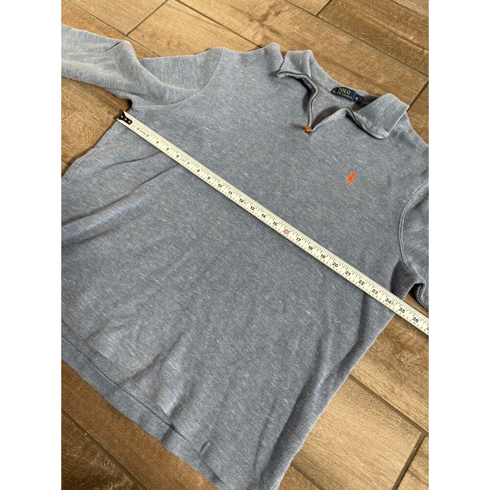 Polo Ralph Lauren 1/4 Zip Mock Neck Sweater Mens XL Gray Pony Cotton Pullover - Picture 5 of 6